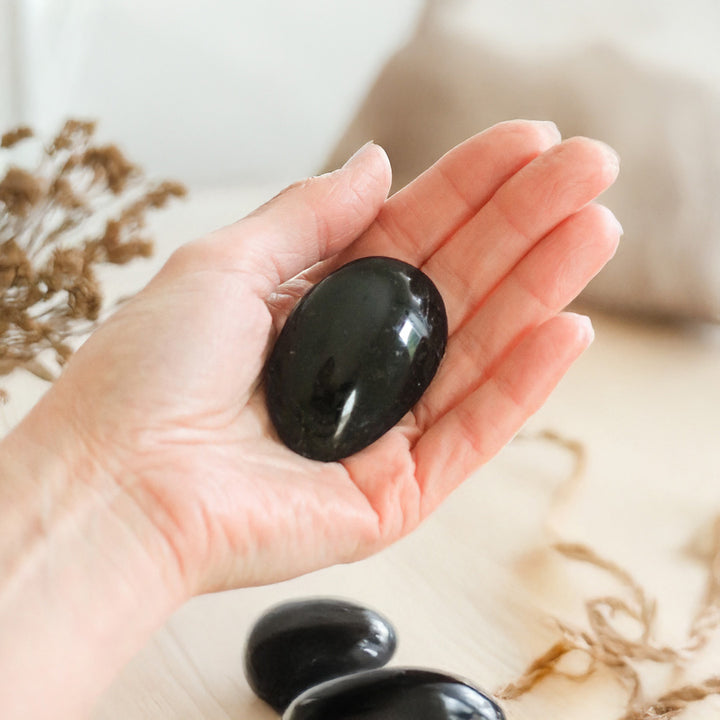 Black Tourmaline Crystal Palmstone