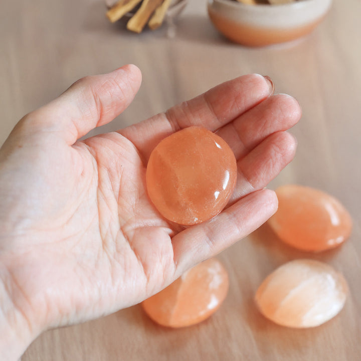 Orange Selenite Crystal Palmstone
