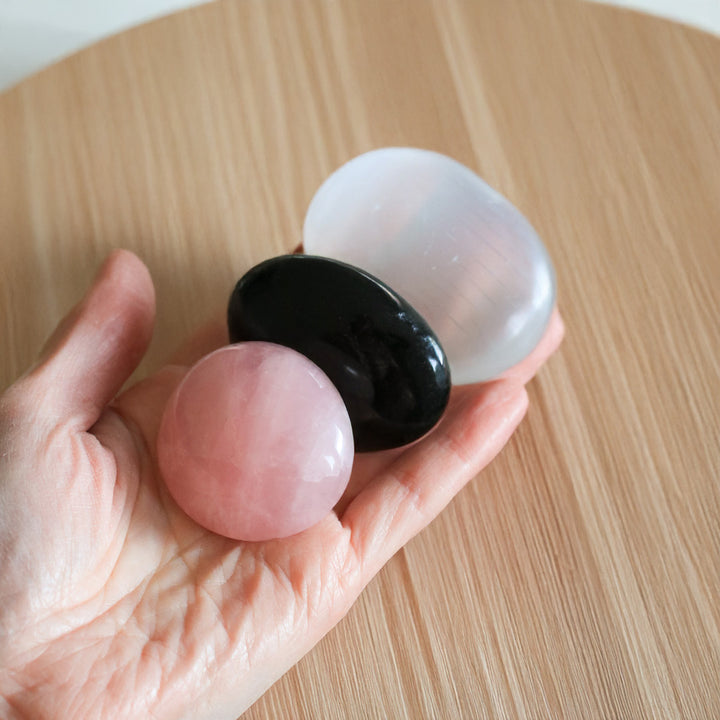 Sacred Balance – Crystal Palm Stone Trio