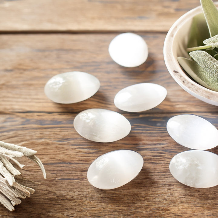 Selenite Crystal Palmstone