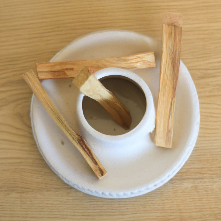 Ceramic Palo Santo Holder (Creamy White)