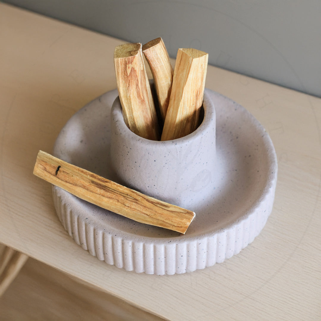 Ceramic Palo Santo Holder (Grey/Beige)