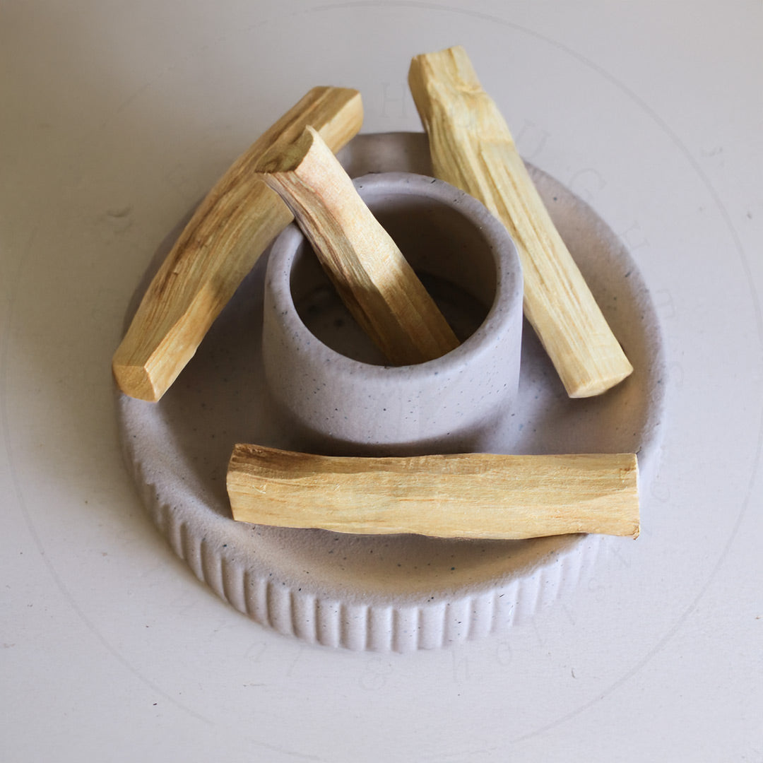 Ceramic Palo Santo Holder (Grey/Beige)
