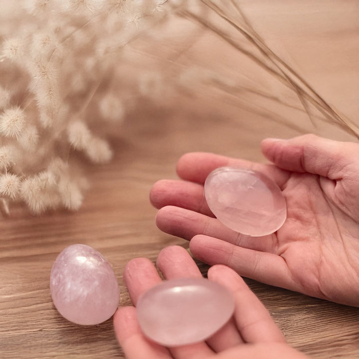 Rose Quartz Crystal Palmstone